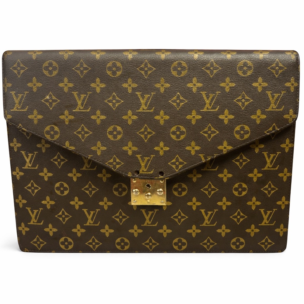 Louis Vuitton Monogram Serviette Fermoir Vintage Envelope Briefcase S-Lock
